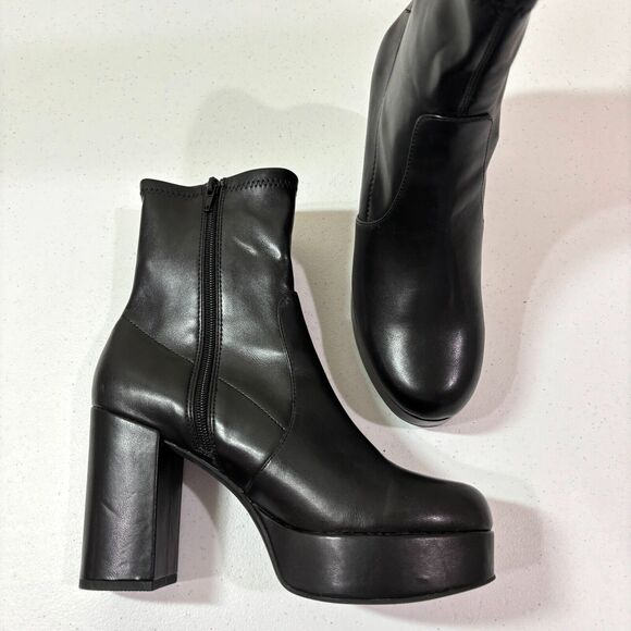 Madden Girl Black Platform Ankle Booties Size 9M Gothic Chunky Y2K 90s Grunge - Picture 11 of 11